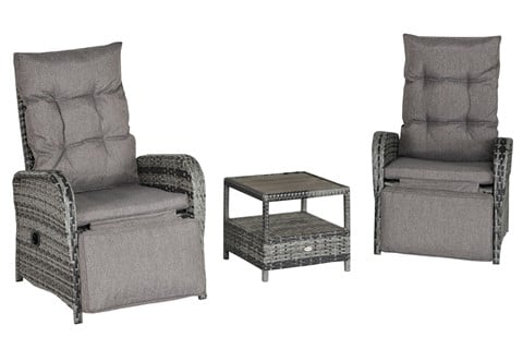 Briella Mixed Grey Recliner Set