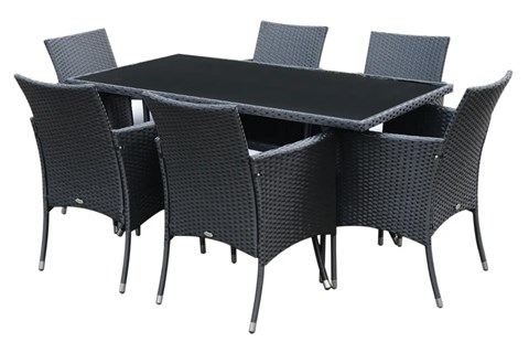 Selena Black Rattan Patio Set