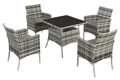 Anastasia Grey Rattan Patio Set