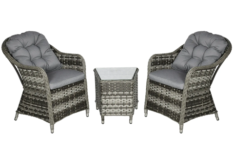 Alina Grey Rattan Bistro Set