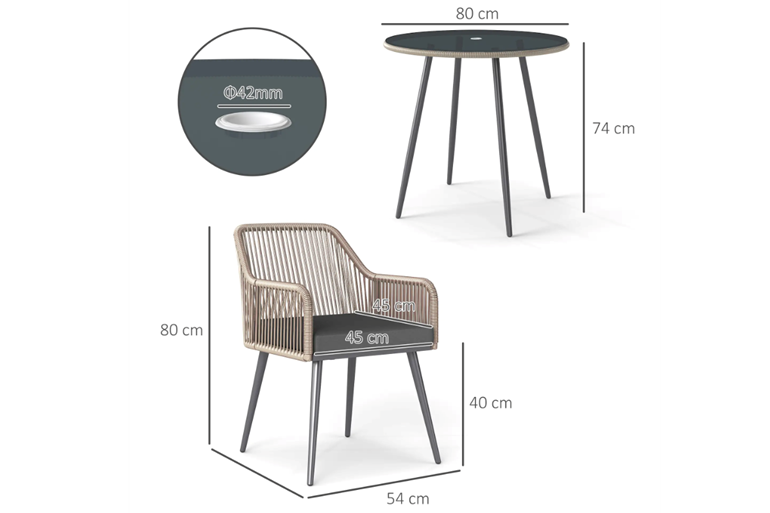 Kiana Rattan Patio Set