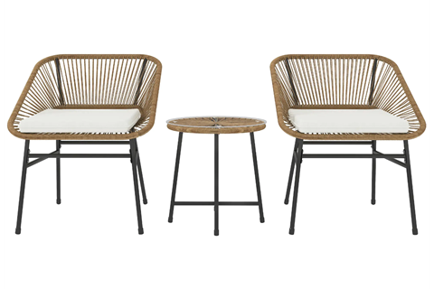 Skyla Natural Rattan Bistro Set