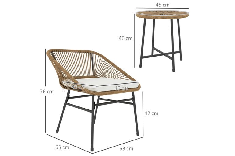 Skyla Rattan Bistro Set