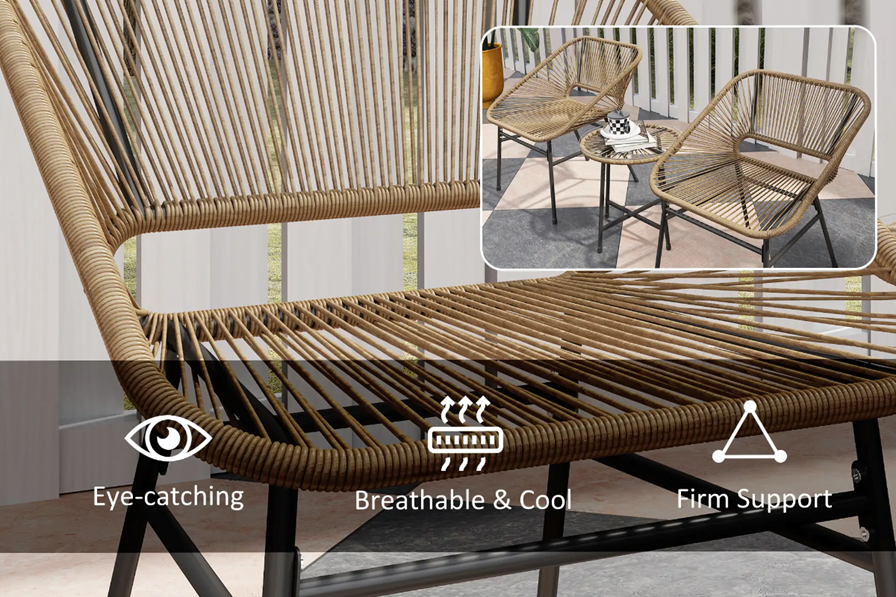 Skyla Rattan Bistro Set