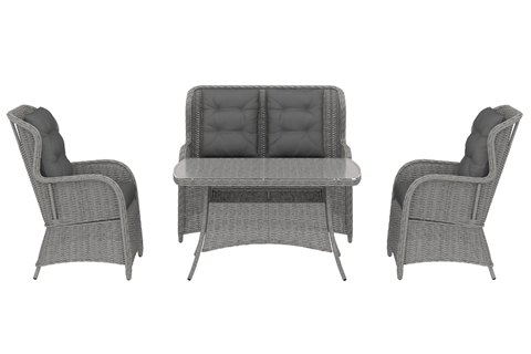 Riva Dark Grey Rattan Sofa Set