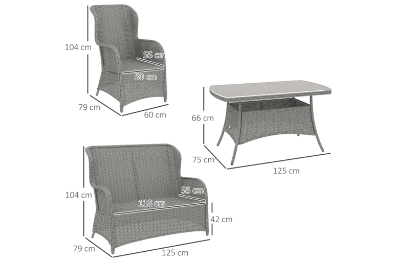 Riva Rattan Sofa Set