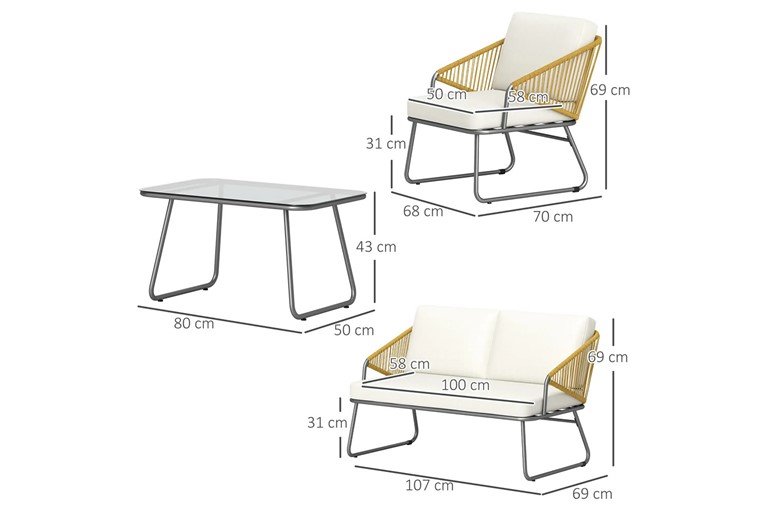 Talia 4-Seater Sofa Set