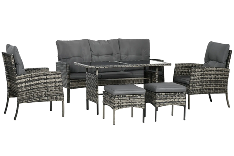 Arla Grey Rattan Sofa Set