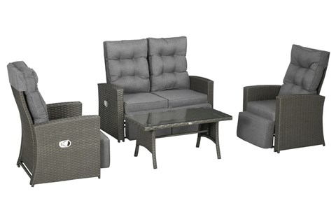 Amira Dark Grey Rattan Sofa Set
