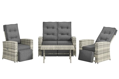 Amira Light Grey Rattan Sofa Set