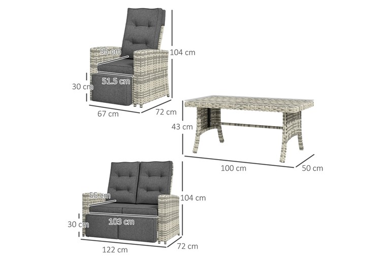 Amira Rattan Sofa Set